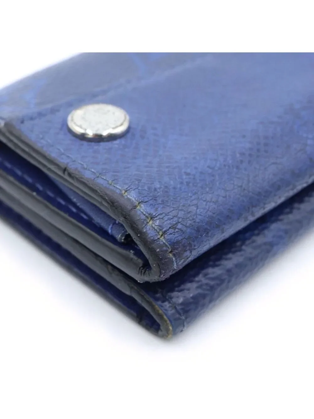 Louis Vuitton Taigarama Discovery Compact Wallet Trifold Blue